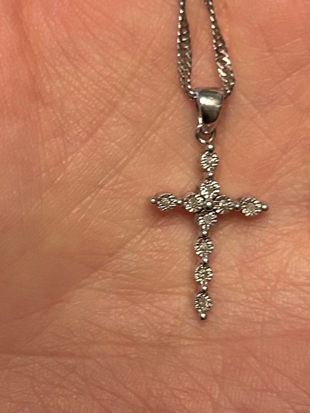 Sterling Silver Cross Pendant Necklace - Silver